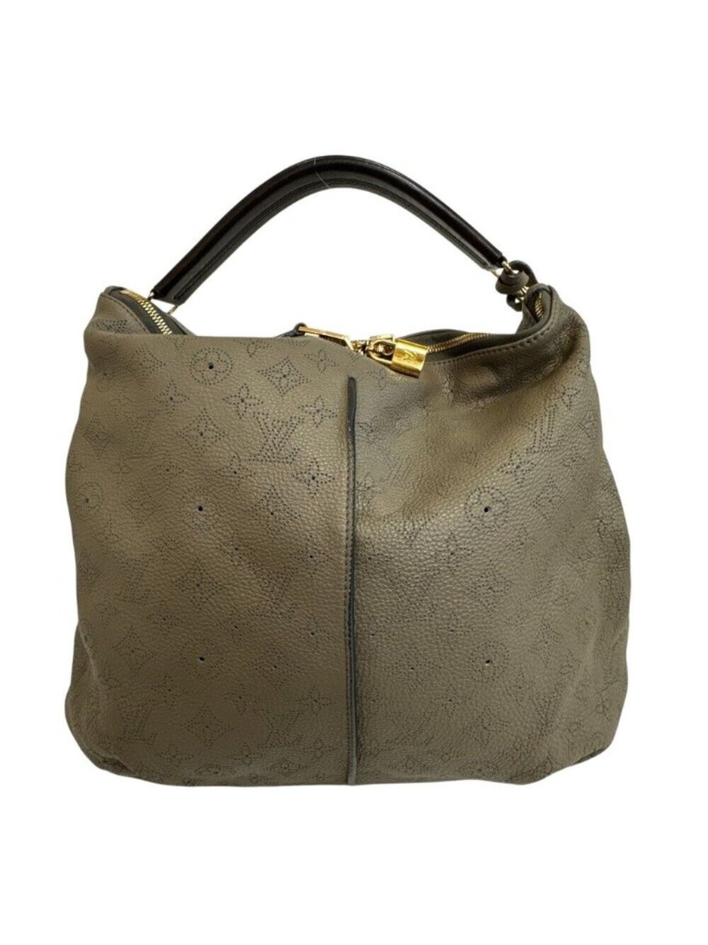 Louis Vuitton Mahina Selene MM 2-Way Shoulder Handbag Gray Leather